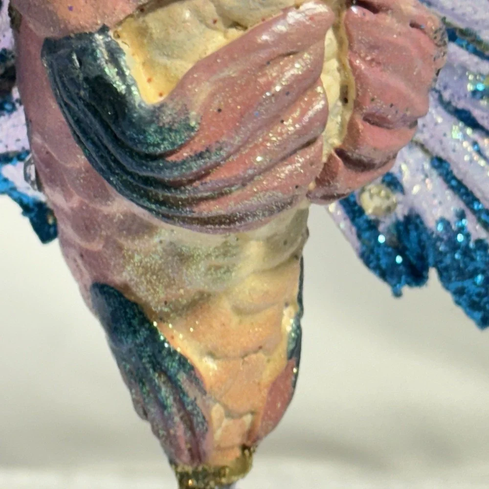 Large Vintage Multicolor‎ Glitter Fish Christmas Ornament - Picture 5 of 9